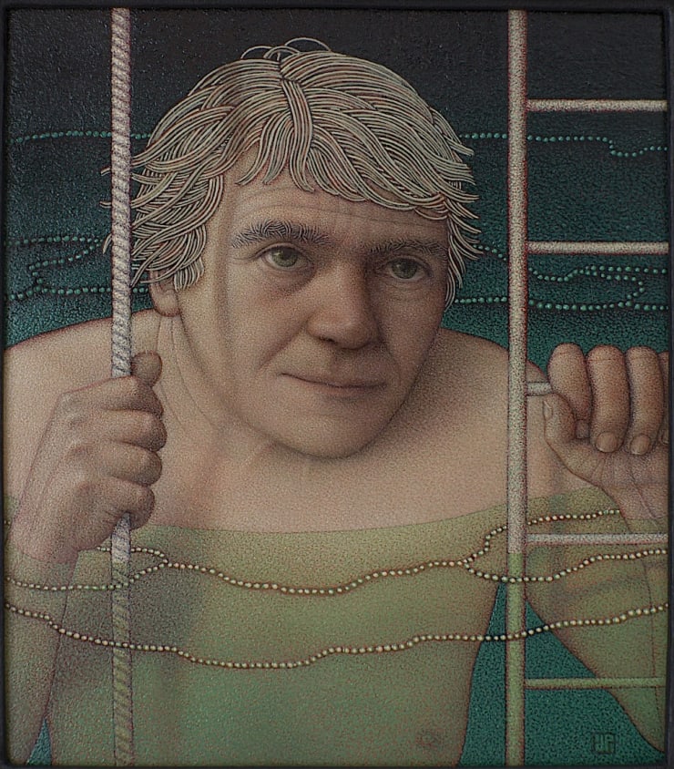 Dick Pieters - Portret - 2017 - olieverf op paneel - 14 x 16 cm