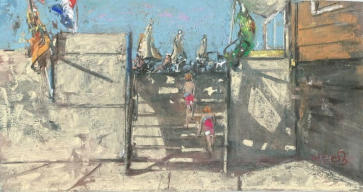 Onno Boerwinkel - Zon en wind - 2017 - pastel en gemengde techniek - 26 x 39 cm