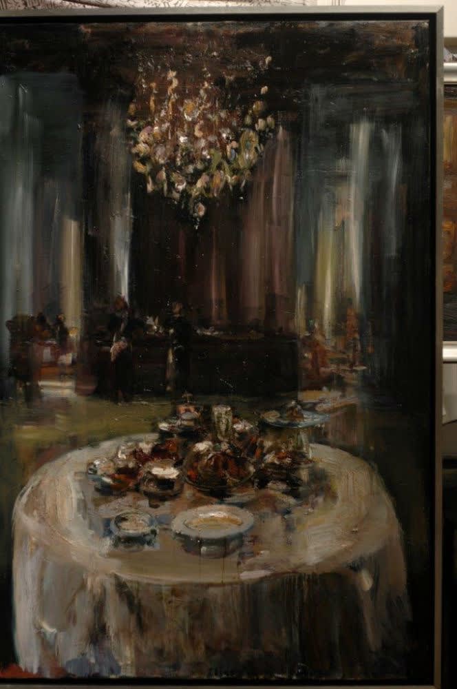 Interieur restaurant - 2017 - olieverf op doek - 150 x 100 cm