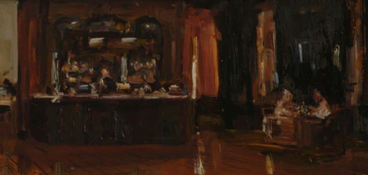 Douwe Elias - Lobby - 2017 - olieverf op paneel - 30 x 80 cm