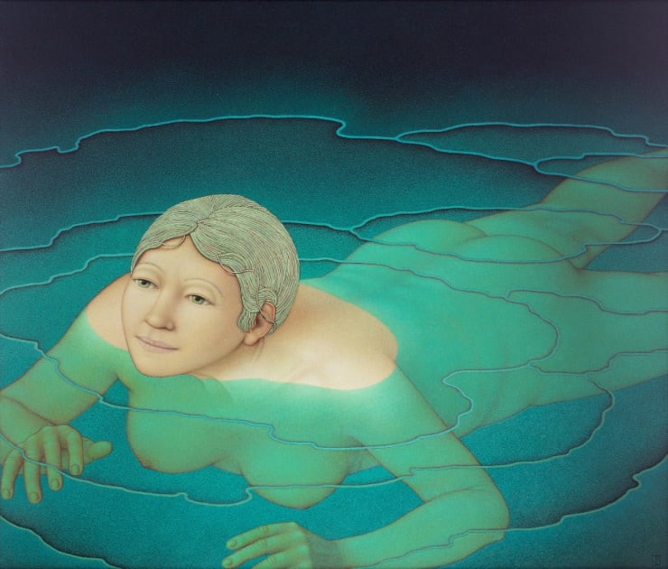 Dick Pieters - Het lichten van het water - 2017 - olieverf op paneel - 67 x 57 cm, inclusief lijst 87 x 77 cm