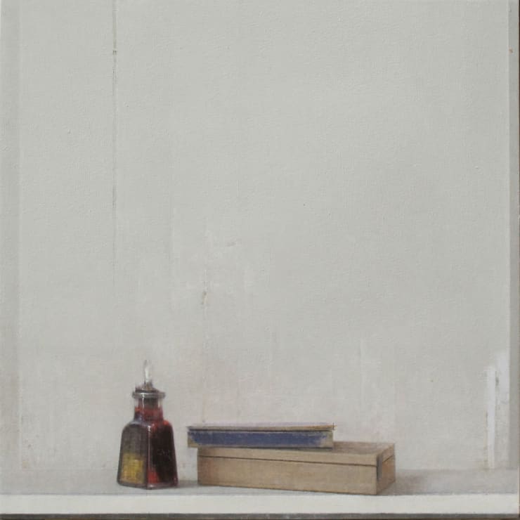 Carlos Morago - Tintero rojo - 2017 - olieverf op paneel - 30 x 30 cm