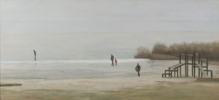 Koos van Keulen - Winter aan het Mirser Klif - 2017 - olie op paneel - 73 x 33 cm
