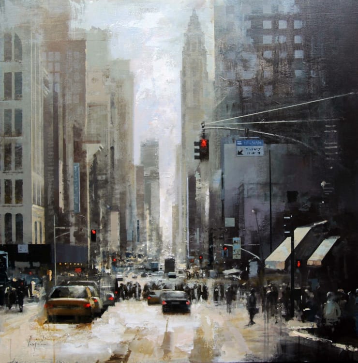 Urréjola - New York - 2017 - olieverf op doek - 90 x 90 cm
