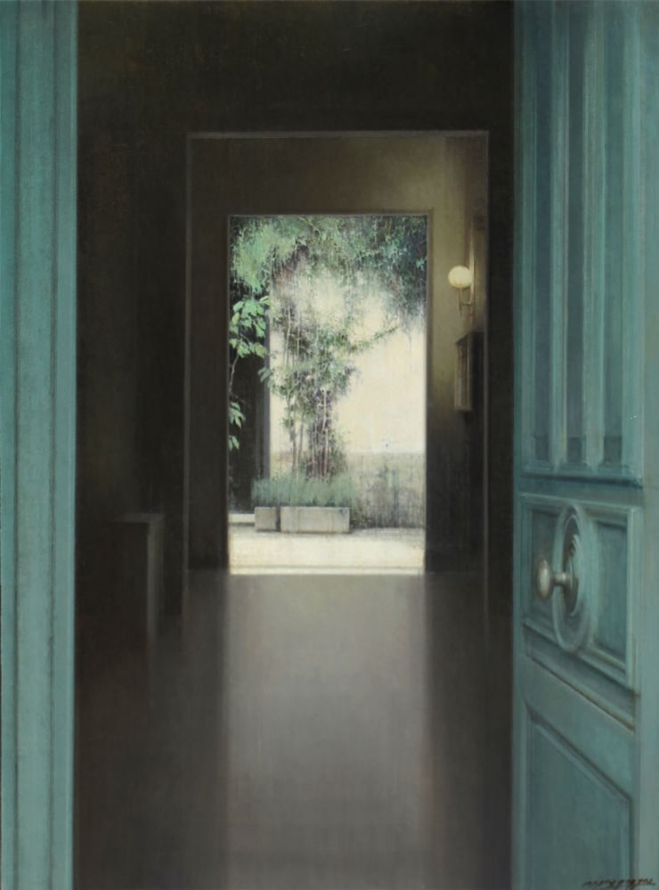 Carlos Morago - Patio interior - 2017 - olieverf op paneel - 81 x 60 cm