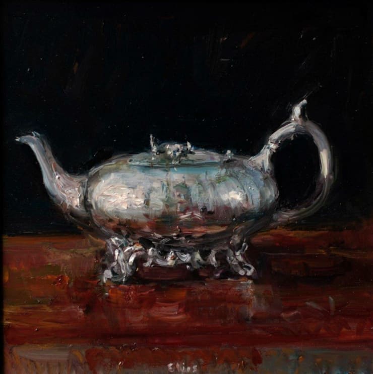 Douwe Elias - Platte pot - 2016 - olieverf op doek - 40 x 40 cm