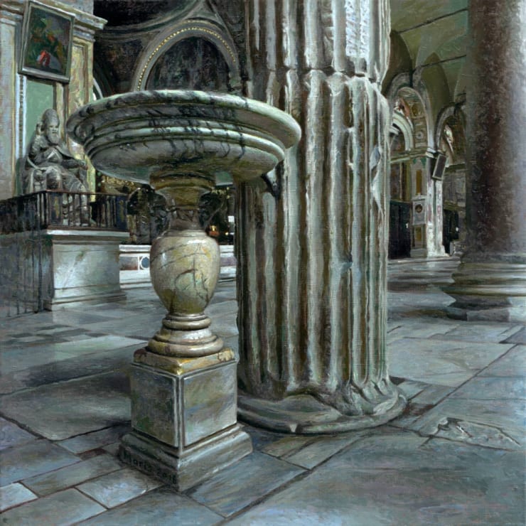 Jan Maris - Wijwatervat - 2016 - olieverf op doek - 55 × 55 cm