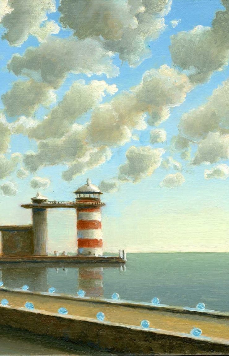 Stipje aan de horizon - 2015 - Olieverf op paneel - 10 x 10 cm