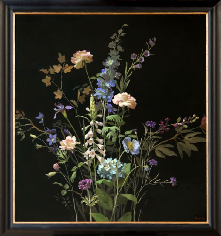 Kenne Grégoire - Nachtbloemen - 2016 - acryl op doek - 150 × 110 cm