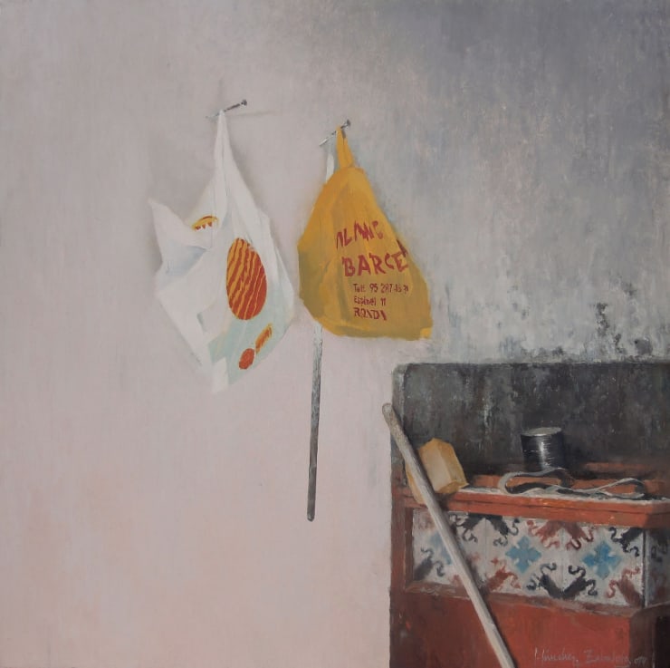 Joseba Sánchez Zabaleta - Bolsas - 2016 - olieverf op paneel - 30 x 30 cm