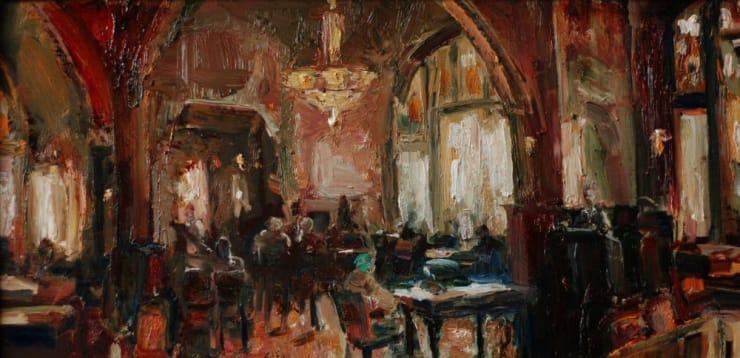Douwe Elias - Americain - 2016 - olieverf op paneel - 28 × 60 cm