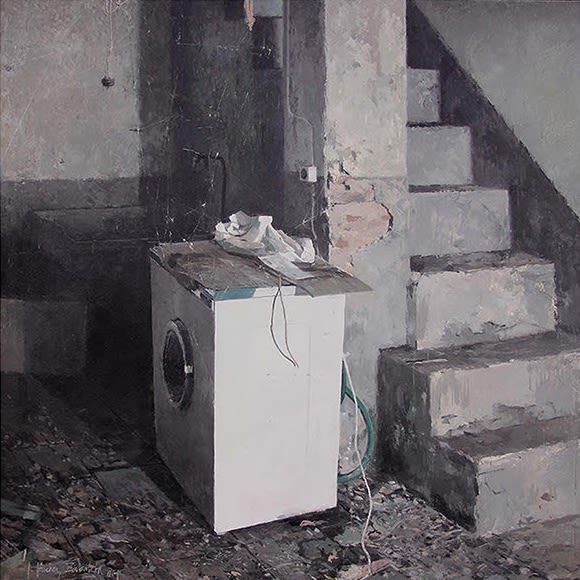 Joseba Sánchez Zabaleta - Lavabo - 2015 - olieverf op paneel - 30 x 30 cm