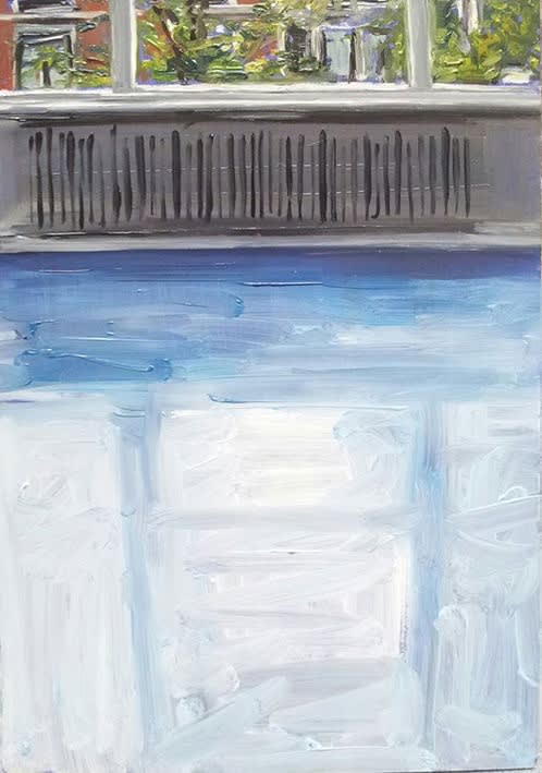 Pauline van Buringen - Blauwe vloer IV - 2015 - olieverf op papier - 21 x 15 cm