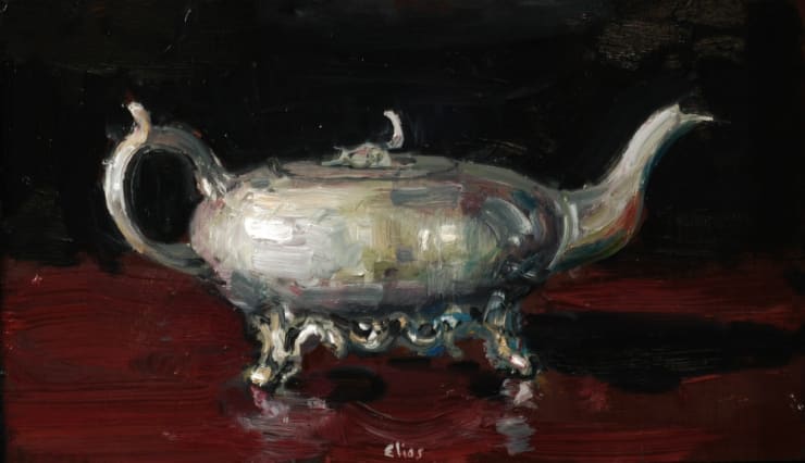 Douwe Elias - Theepot - 2016 - olieverf op paneel - 30 x 50 cm