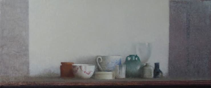 Pedro Escalona - Sobre la mesa IV - 2015 - olieverf op doek - 27 x 65 cm