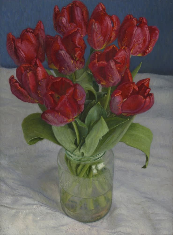 Jaap Roose - Tulpen - 2016 - olieverf op masoniet - 39 x 29 cm