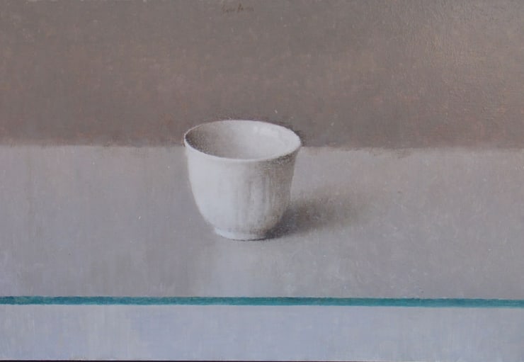 Pedro Escalona - Taza Blanca - 2015 - olieverf op paneel - 23 x 40 cm