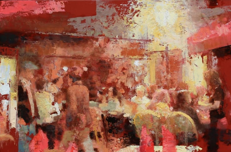 Peter Hartwig - Avond, Quartier Latin - 2016 - olieverf op paneel - 22 x 33 cm