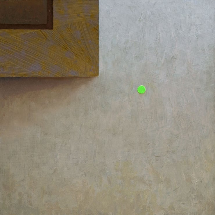 Stijn Rietman - De groene stip - 2016 - olieverf op masoniet - 15.7 x 15.7 cm