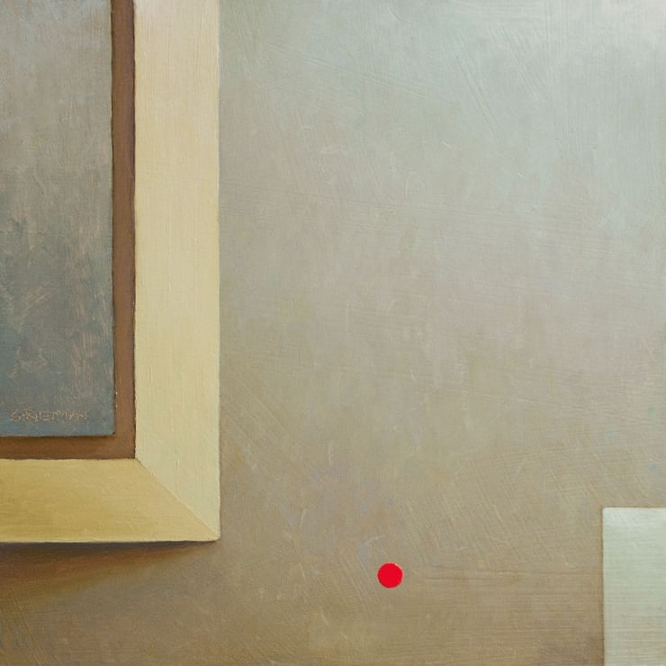 Stijn Rietman - De rode stip - 2016 - olieverf op masoniet - 15.7 x 15.7 cm