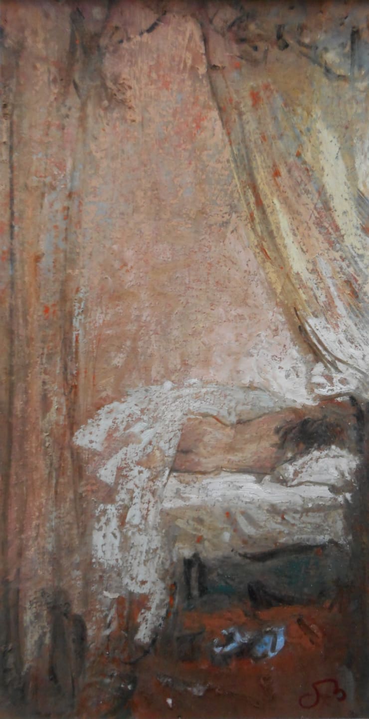 Onno Boerwinkel - Blauwe slofjes - 2015 - pastel en gemengde techniek - 24 x13 cm