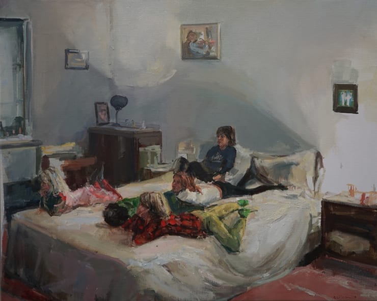 Robert Vorstman - TV kijken - 2016 - olieverf op doek - 80 x 100 cm