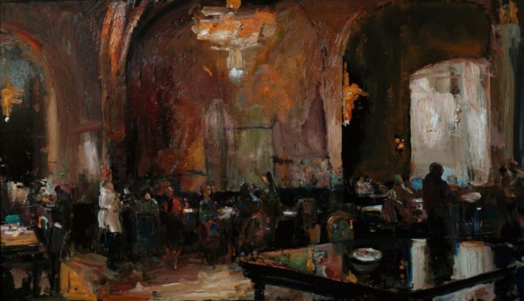 Douwe Elias - Americain namiddag - 2015 - olieverf op paneel - 70 x 125 cm