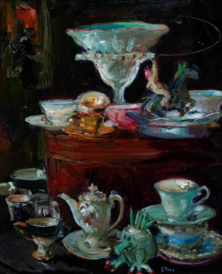 Douwe Elias - Stilleven met Mongoolse ruiter - 2015 - olieverf op paneel - 61 x 49 cm