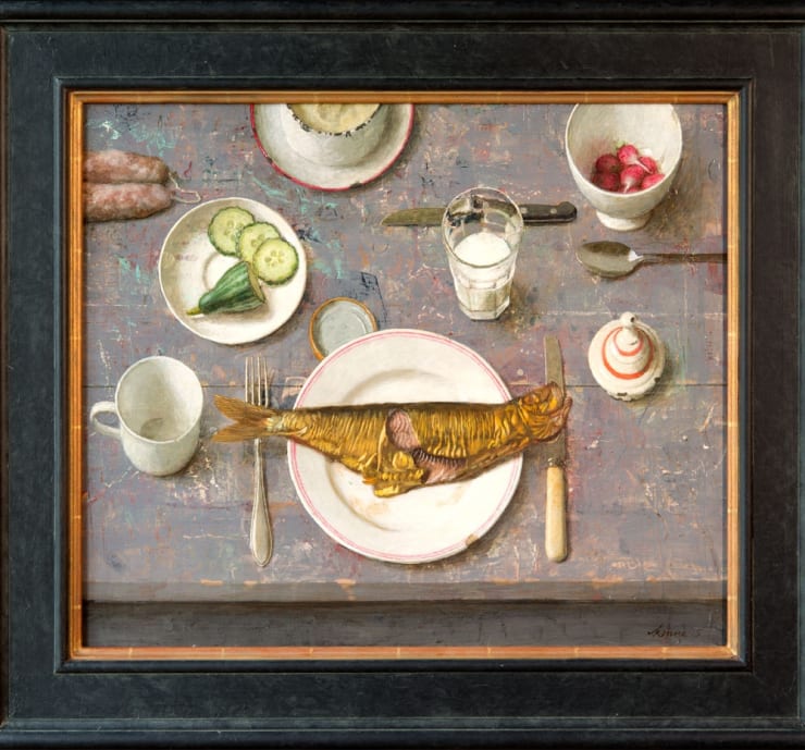 Kenne Grégoire - Bokking melk en komkommer - 2015 - Acryl op paneel - 60 x 50 cm