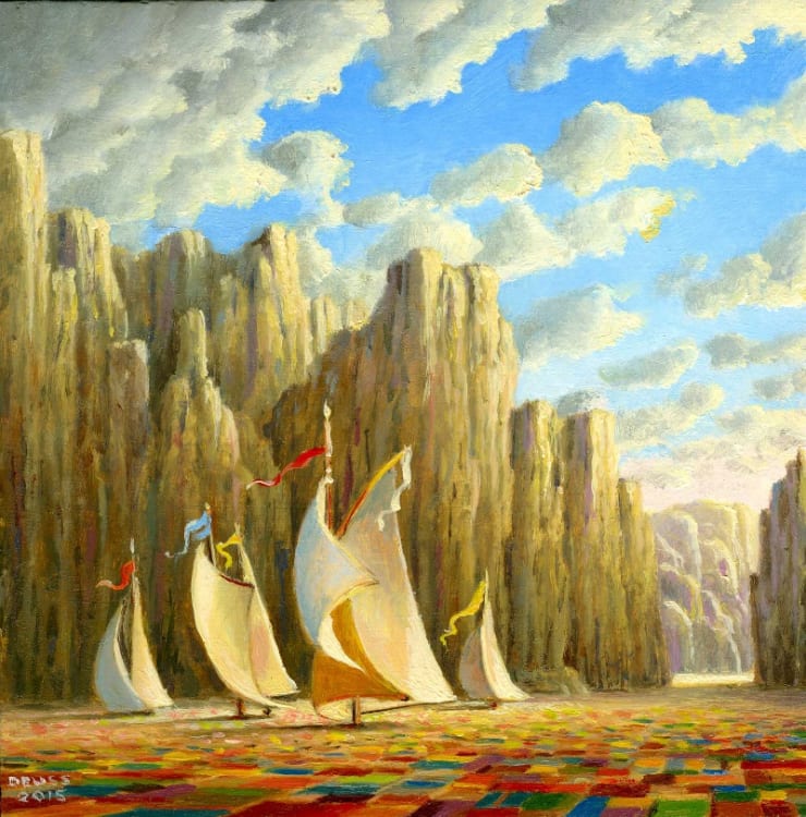 Hans Deuss - Waterverf - 2015 - olieverf op paneel - 10 x 10 cm