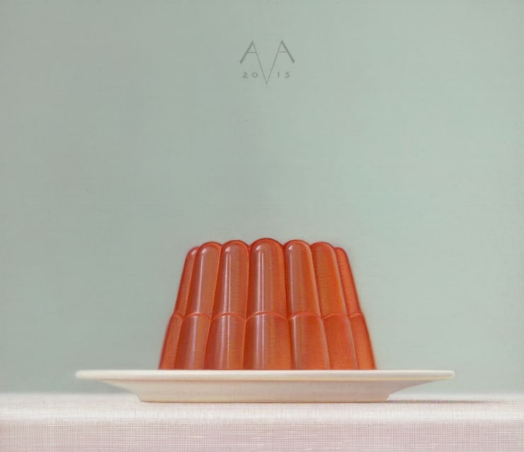 Arnout van Albada - Jell-O Peach - 2015 - eitempera en olieverf op paneel - 25 x 29 cm
