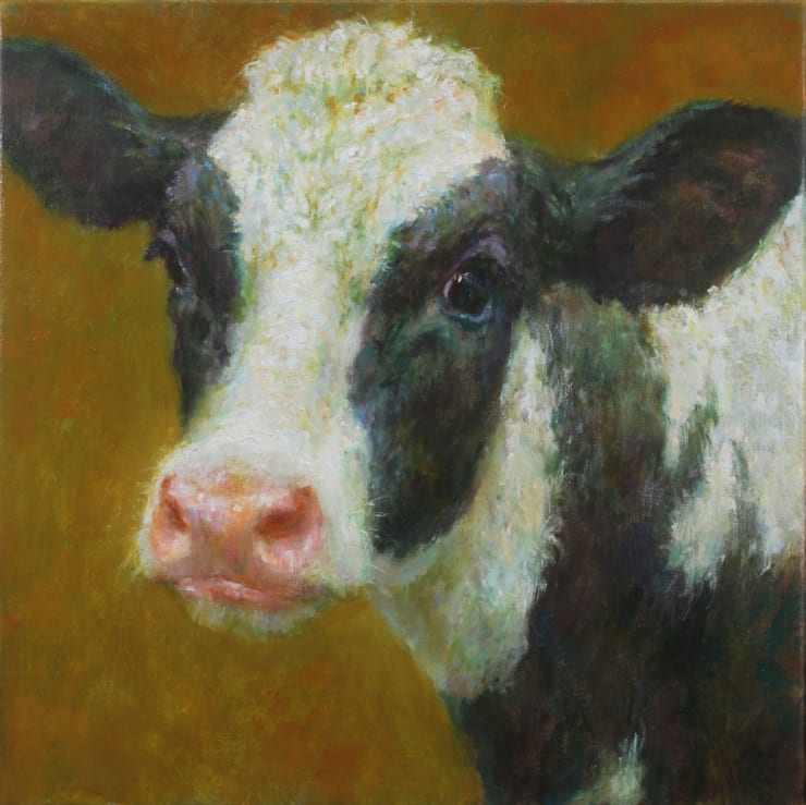 Karel Buskes - Kalf - 2015 - olieverf op doek - 40 x 40 cm