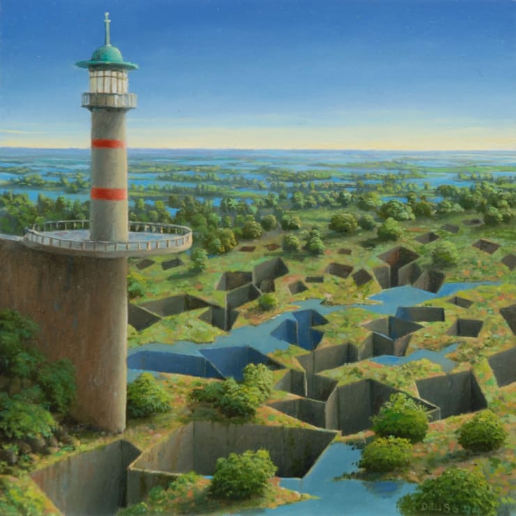 Hans Deuss - De verstoring van orde en regelmaat - 2014 - olieverf op paneel - 15 x 15 cm