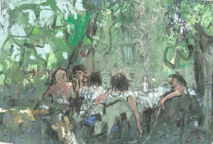 Onno Boerwinkel - A tavola in campagna - 2014 - pastel op papier