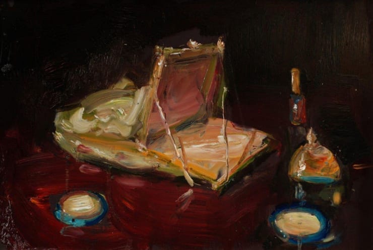 Douwe Elias - Damestasje - 2015 - Olieverf op paneel - 30 x 45