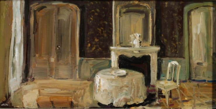 Douwe Elias - Opkamer - 2014 - olieverf op paneel - 30 x 60 cm