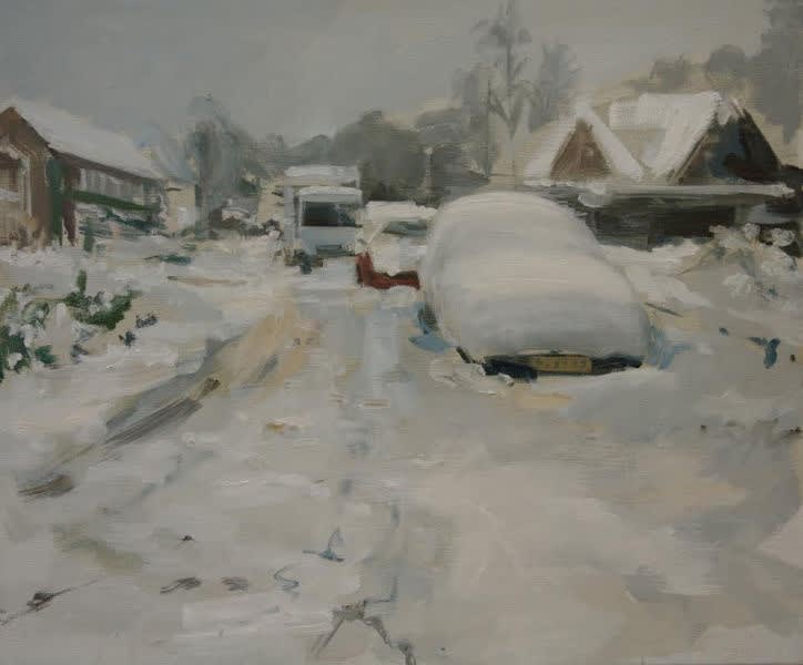 Robert Vorstman - Pak sneeuw - 2014 - olieverf op doek - 50 x 60 cm