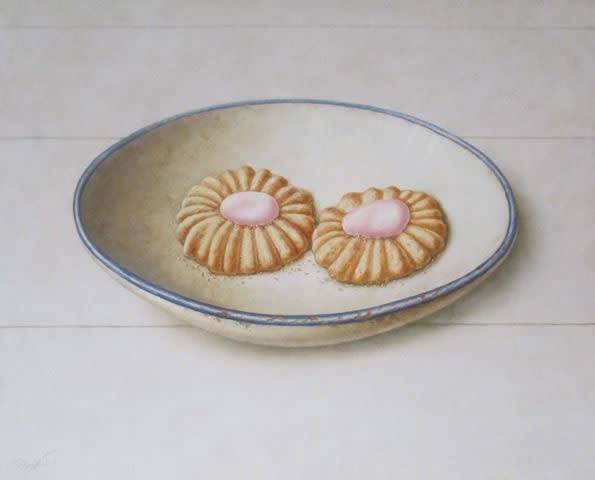 Twee koekjes - 2014 - olieverf op paneel - 24 x 30 cm