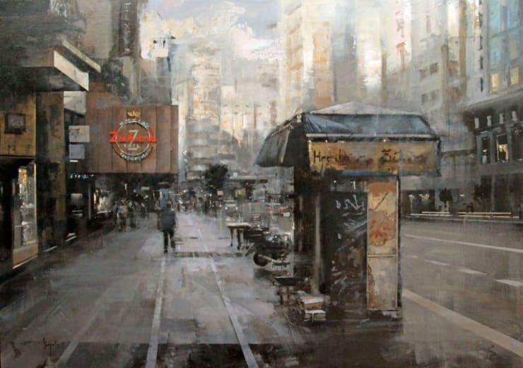 Urréjola - Un tranquilo paseo - 2014 - olieverf op doek - 81 x 114 cm