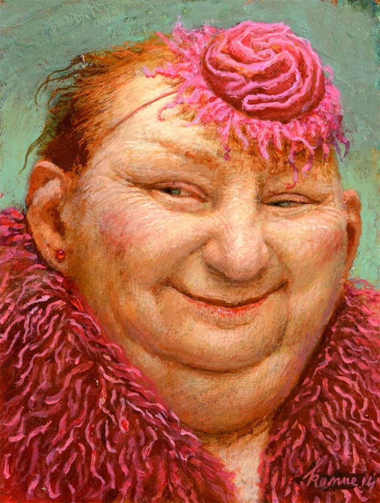 Kenne Grégoire - Vrolijk - 2014 - acryl op paneel - 21 x 16 cm