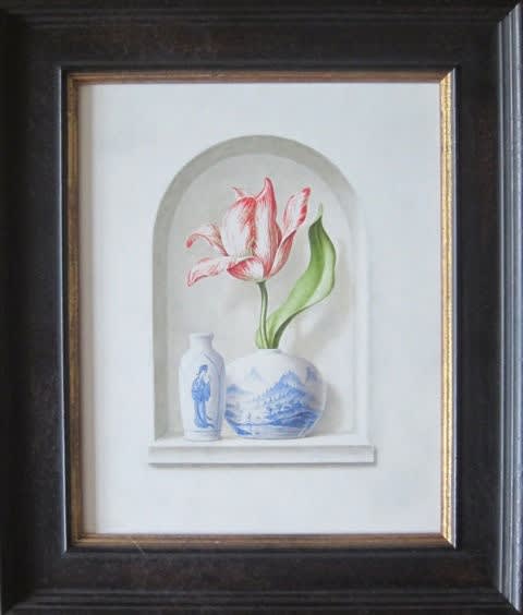 Chinees vaasje met Tulp - 2014 - olieverf op paneel - 30 x 24 cm