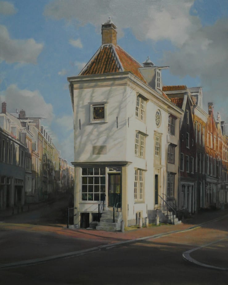Gerard Huysman - Hoek Lijnbaansgracht - 2014 - olieverf op paneel - 53 x 66 cm