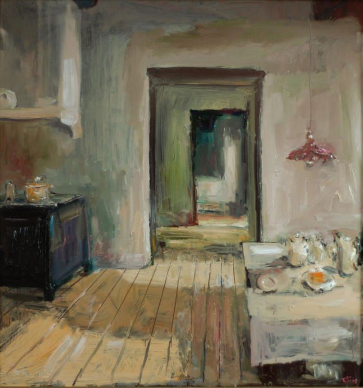 Douwe Elias - Keuken vakantiehuis - 2014 - olieverf op paneel - 95 x 90 cm