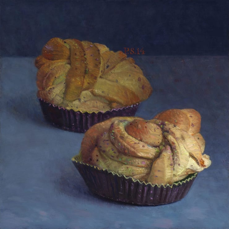 Piet Sebens - Kardemumma bulle - 2014 - olieverf over acryl op paneel - 15 x 15 cm