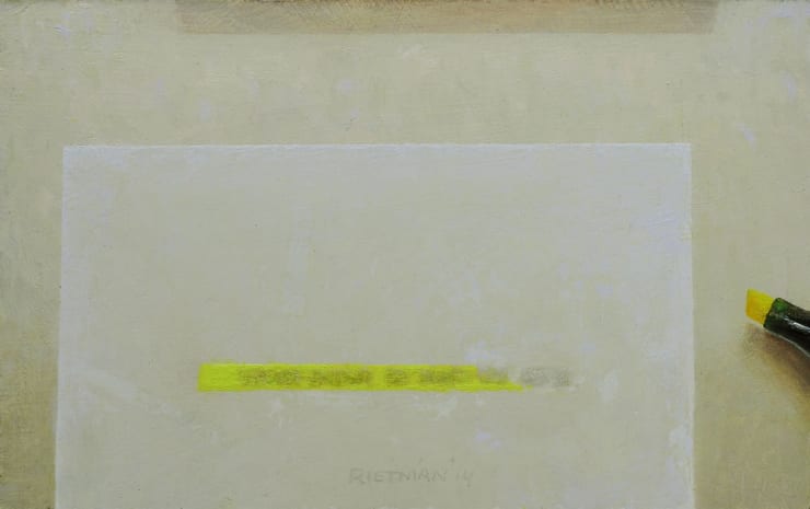 Stijn Rietman - Iets belangrijks - 2014 - olieverf op masoniet - 10.3 x 16.3 cm