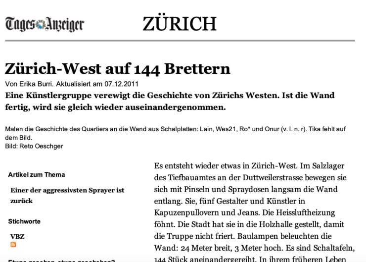 Zürich-West auf 144 Brettern
