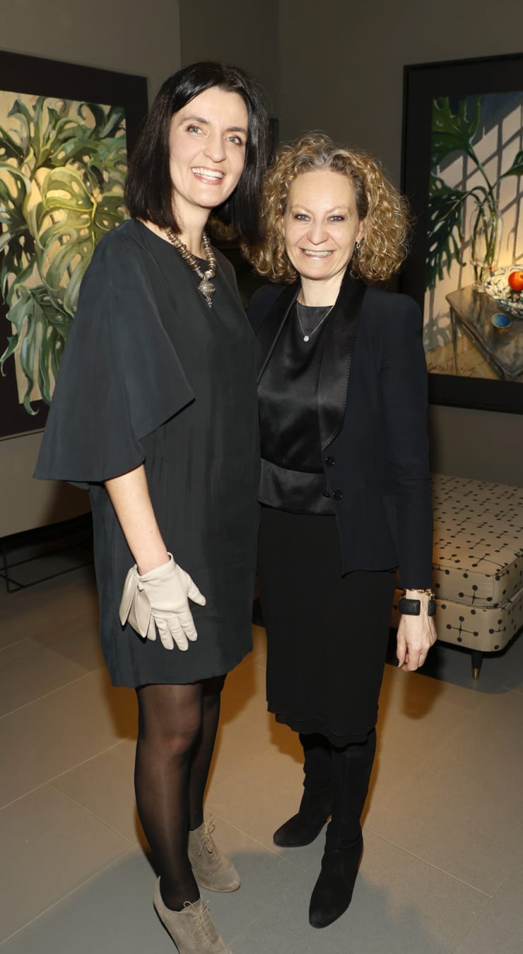 Agata Byrne and Paula Rowan at the opening of the 'Botanical Fusion. Singapore to Dublin' Exhibition