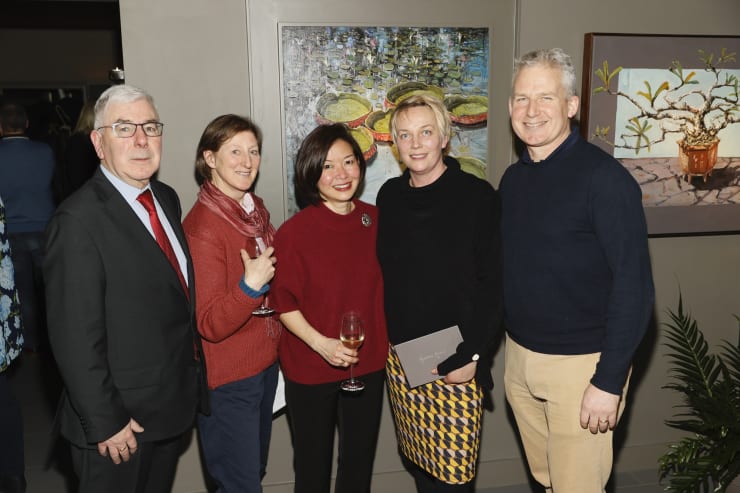 Ron Bolger, Yanny Petters, Gillian Lim, Lorna Kelly and Colin MacDonald at the opening of the 'Botanical Fusion. Singapore to Dublin' Exhibition