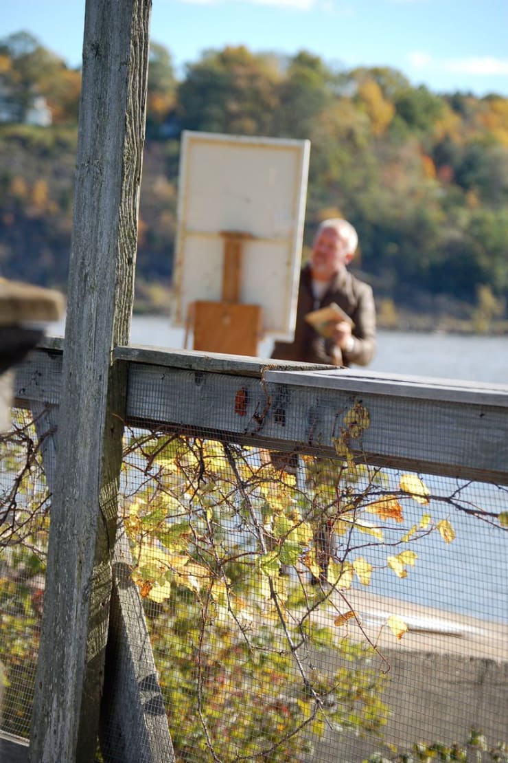 2007 10 27 Gerard Byrne Plein Air Painting Saugerties Lighthouse Upstate New York Photo Credit Kaymcnulty 4
