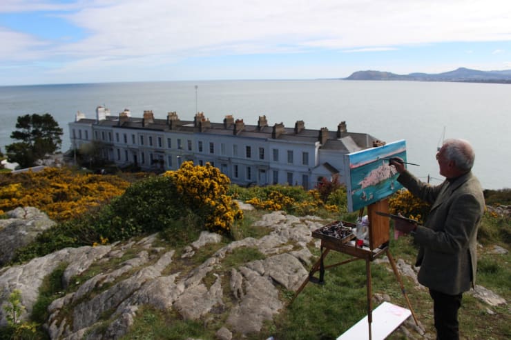 2015 04 19 Gerard Byrne Plein Air Painting Dalkey Island From Sorrento Park Dalkey Ireland Photo Credit Colm Murphy 4